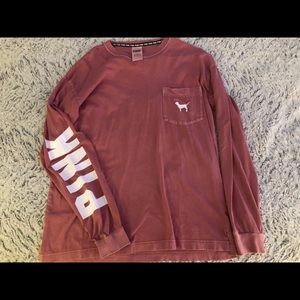 PINK long sleeve shirt w pocket